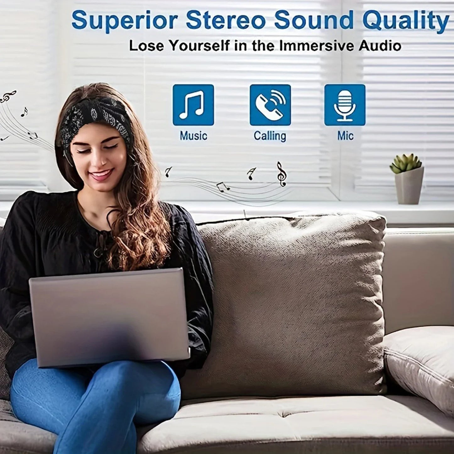 Bluetooth Earphones Sports Sleeping Headband Wireless Headphones Music Eye Mask Wireless Bluetooth Headset Headband with Mic