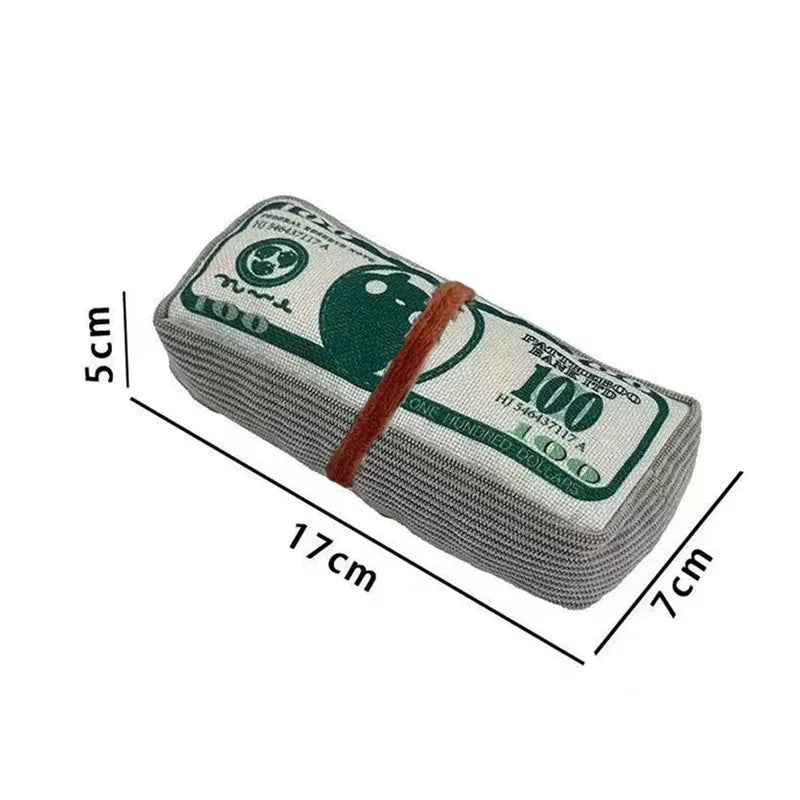 Plush Chew Toy for Dogs Money Shape Bite Resistant Squeaky Toy For Puppy Durable Chew-Resistant Interactive Dog Toy