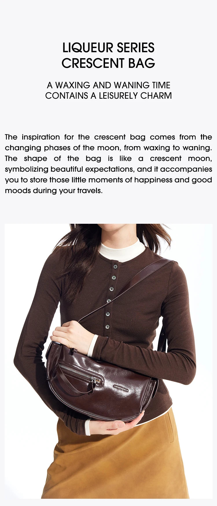 Amazing Song Liqueur Crescent Bag Small Upgraded Large Autumn Style Crossbody Women's Bag Trendy Portable