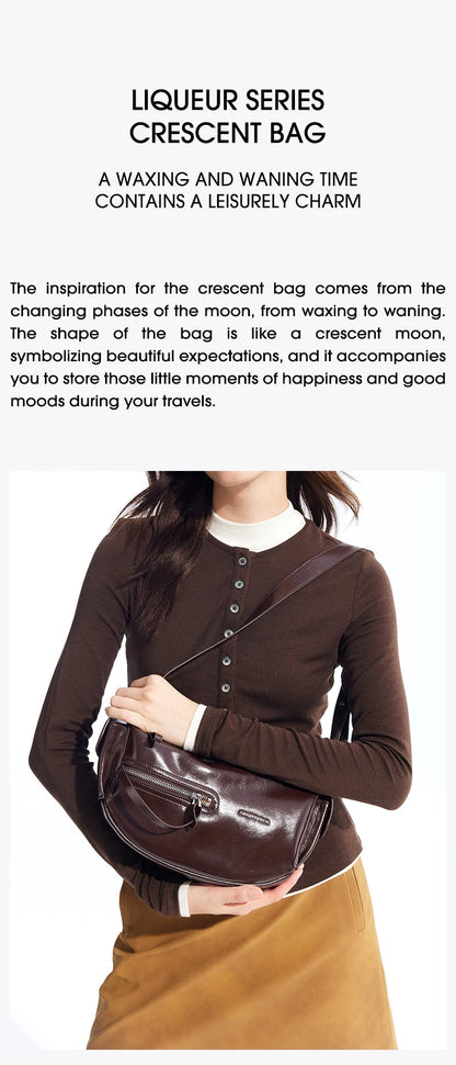 Amazing Song Liqueur Crescent Bag Small Upgraded Large Autumn Style Crossbody Women's Bag Trendy Portable