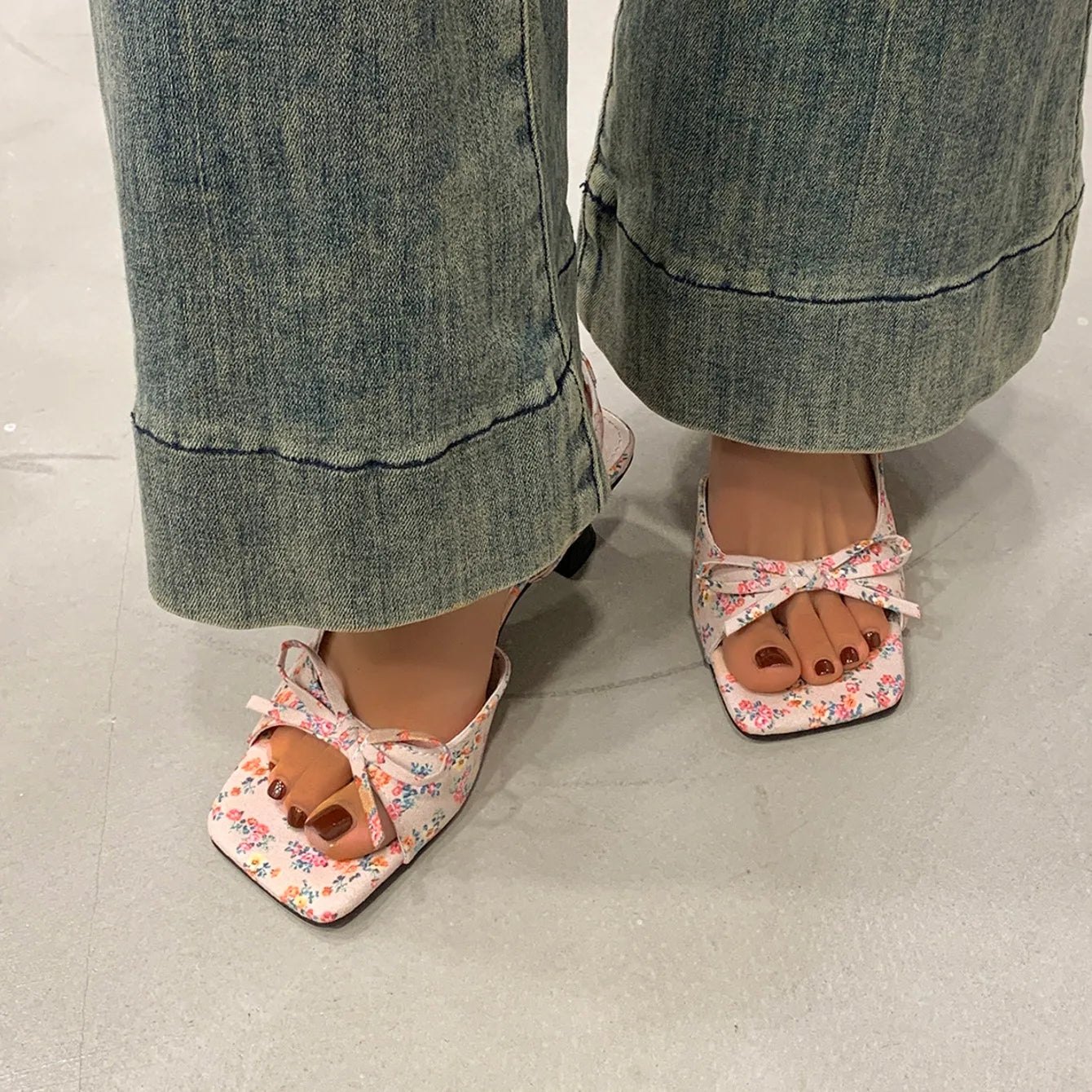 Women's Sandals Bow Elegant Fashion Shoes 2026 New Summer High Heels Slides Luxury Trend Open Toe Women Sandals Mujer Zapatos