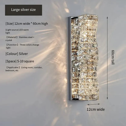 Luxury Crystal Wall Lamp Modern LED Sconce Chrome Gold Mirror Wall Light For Living Room Bedroom Aisle Indoor Decor Vanity Light