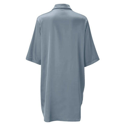 Women's Solid Color Silky Soft Pajamas Sexy Long Sleeve Nightshirt Smooth & Skin-Friendly Comfortable Home Sleepwear for Ladies