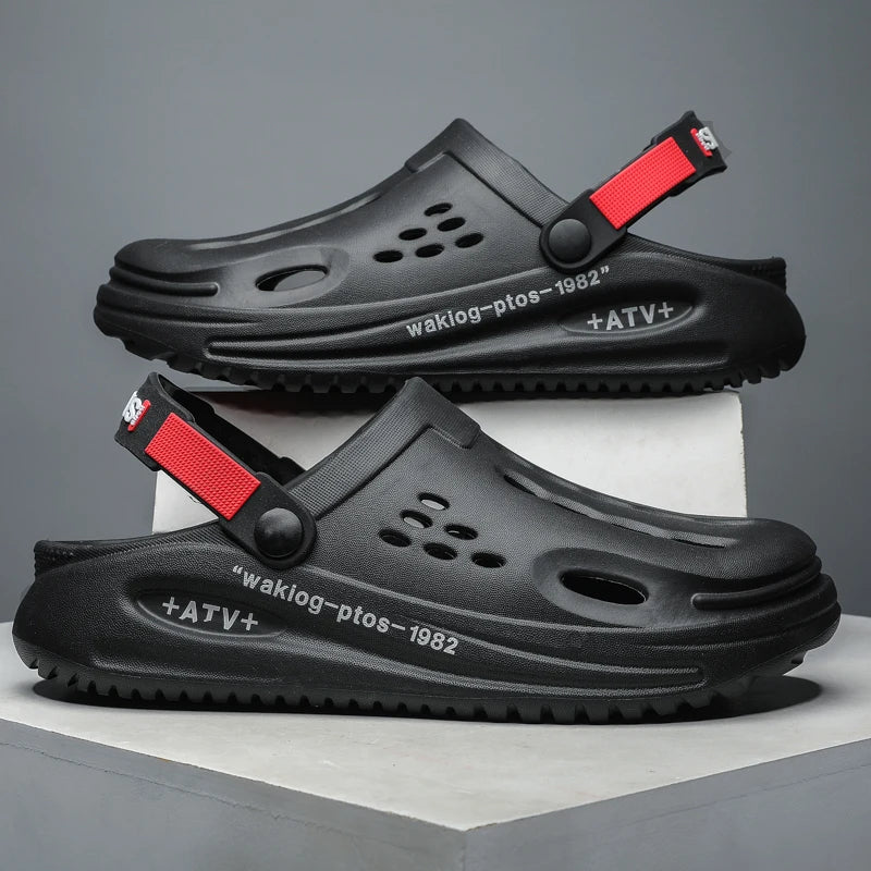 Men's Slippers EVA Hole Men's Sandals Non-Slip Slippers Thick Soft Platform Casual Slides Fashion Mules Shoes Outdoor Big Size