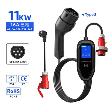 ROMADA K09 New Energy Electric Vehicle Charging Gun Portable In-Car Charger Home Use EU/US Standard Tesla EV Charging Station