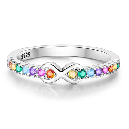 LAZA 925 Sterling Silver Colorful Rings Sparking Zirconium Bowknot Moon Sun Original Ring For Women Anniversary Wedding Gifts