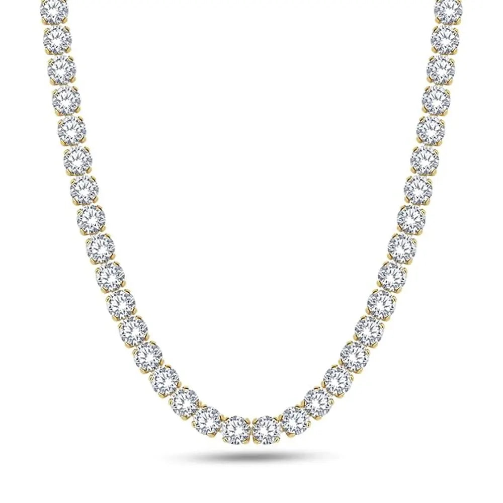 Kanolan GRA Certified Moissanite Tennis Necklace D VVS1 2/3/4/5/6.5mm 925 Sterling Silver Wedding Tennis Necklaces for Women Man