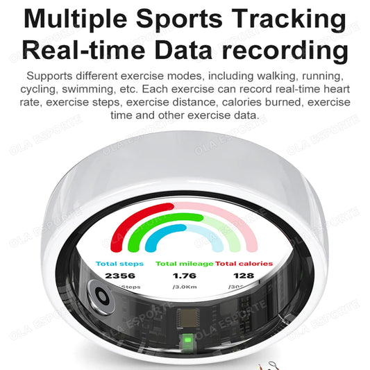 2026 New Hot Couple Smart Ring with Charging Case Heart Rate Sleep Health Monitor Pedometer Fashion Ceramic Ring For Android IOS