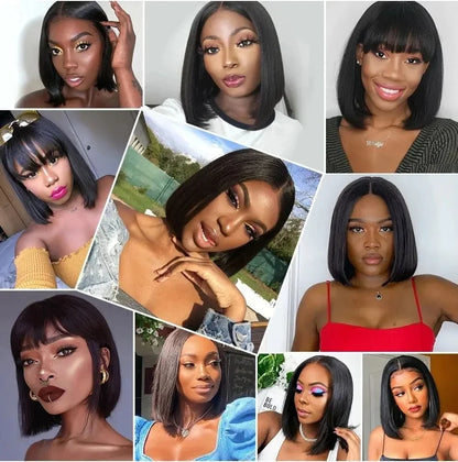 Bob Wig Human Hair Lace Front Wigs Human Hair Human Hair Wigs Transparent 13X4 Straight Lace Frontal Bob Wigs Cheap wigs