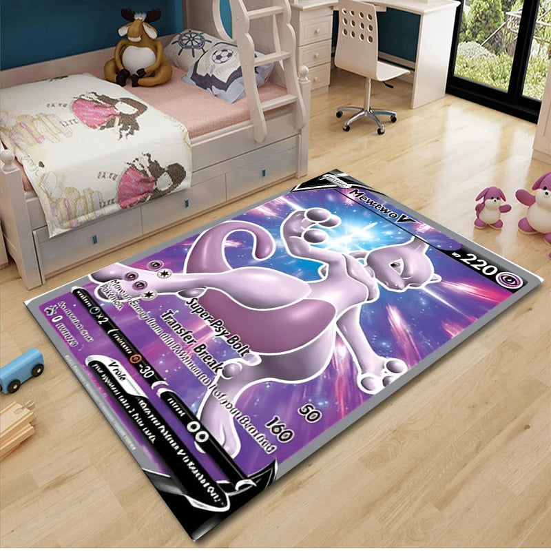 Japanese Anime Pokemon Card Pikachu Area Carpet for Living Room Home Decor Sofa Table Kids Rug Anti Slip Chair Lounge Floor Mat