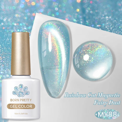 BORN PRETTY 10ml Cat Magnetic Gel Nail Polish Moonlight Glass Bead Water Light Crystal Soak Off UV Varnish For DIY Nail Art