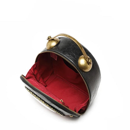 New Trendy PU Leather Retro Clock Handbags for Women 2025 Fashion Luxury Ladies Shoulder Crossbody Bag Square Evening Clutch Bag