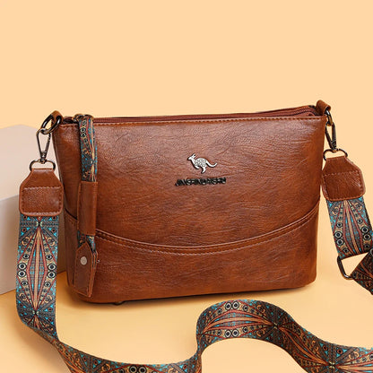Solid Color Luxury Designer High Quality Leather Women's Handbag Purses Multifunctional Ladies Shoulder Messenger Bags Sac Femme