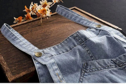Denim Jumpsuits for Women Oversized Playsuit Denim Pants Loose High Waist Trousers Overalls for Women Clothes One-pieces XT1586