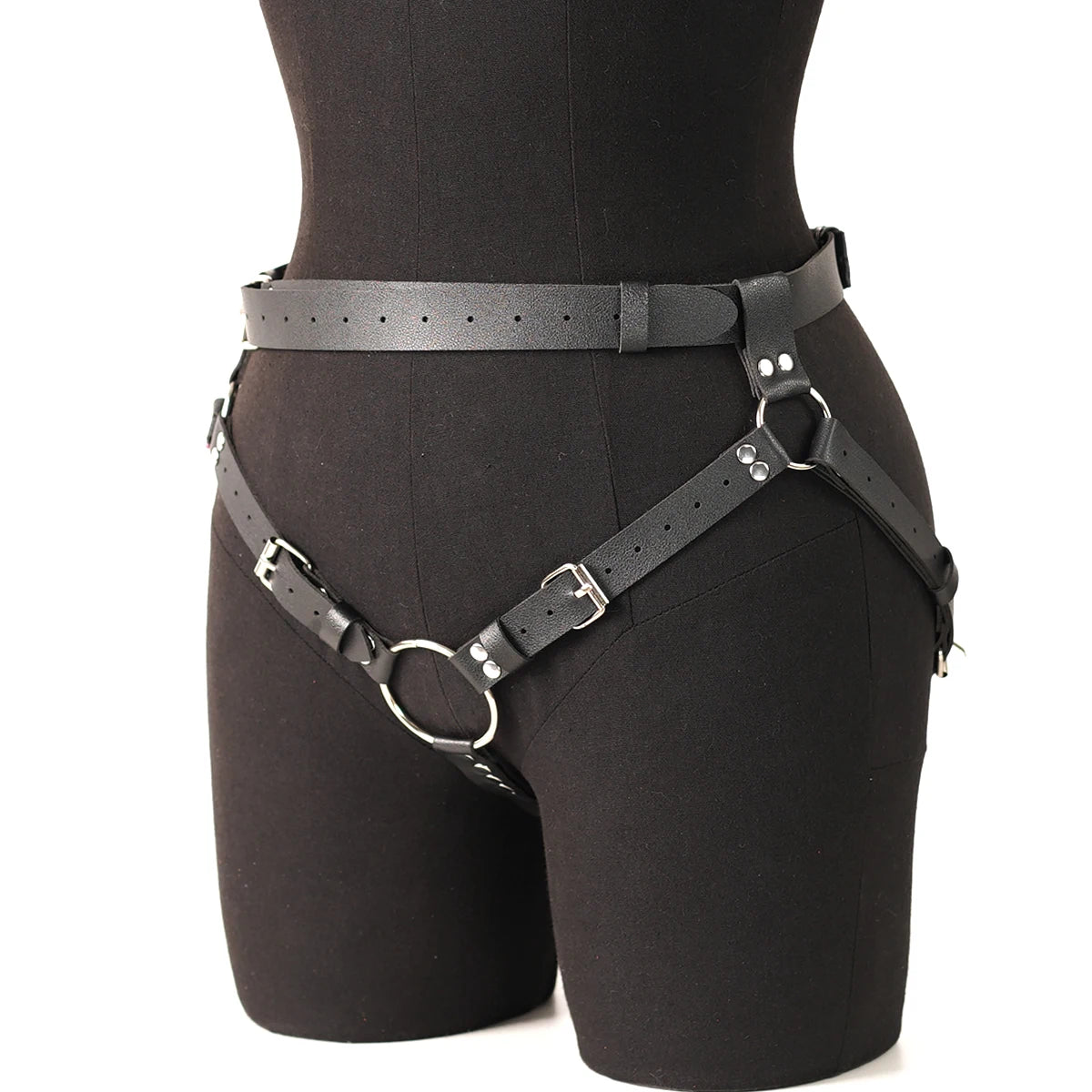Punk Gothic Adjustable PU Leather Waist and Thigh Harness Strap for Men, Trendy Decor Accessory for Holiday Carnival and Street