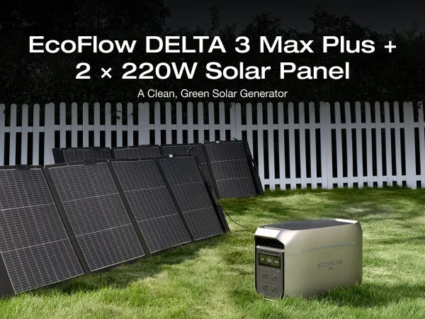 ECOFLOW Portable Power Station DELTA 3 MAX Plus with 45W Solar Panel, 3000W Max Output, Fast 0–80% Recharge in 64mins, Reliable