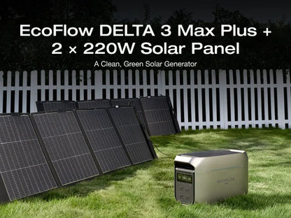 ECOFLOW Portable Power Station DELTA 3 MAX Plus with 45W Solar Panel, 3000W Max Output, Fast 0–80% Recharge in 64mins, Reliable