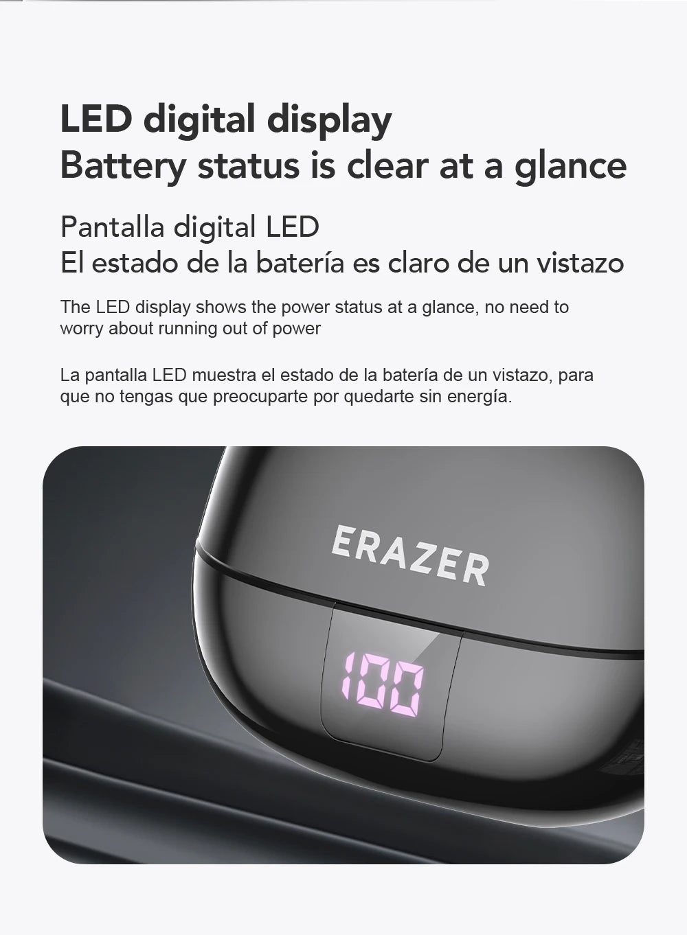 ERAZER XT66PRO Bluetooth Earphones ASMR Headsets DIY APP AI Translator Earbuds Wireless Headphones 13 Hours Long Life Display