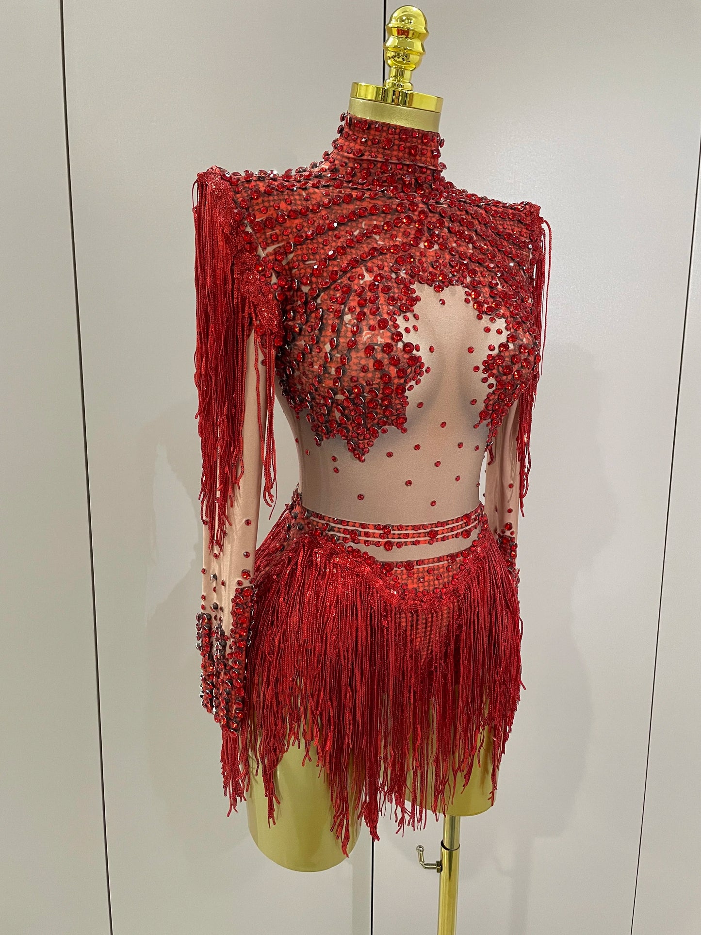 Women Sparkly Rhinestone Sequin Tassel Stretch Bodysuits 2025 New Arrival Birthday Party Nightclub Dj Stage Performance Costume