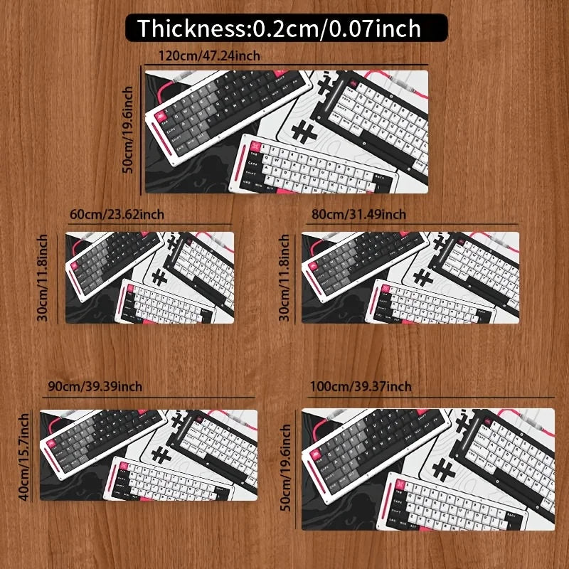 Red and black mechanical keyboard pattern durable rubber table mat alfombrilla de escritorio podkladka gamingowa wrist rest