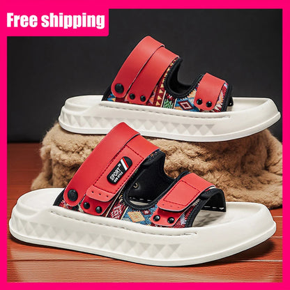 Men Sandals Summer Classic Open Toed Breathable Odor Proof Soft Thick Soled Non Slip Light Water Hiking Beach Slippers for Men