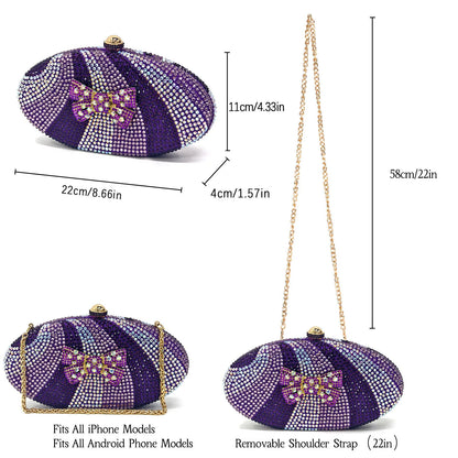 Venus Chan Green Color Pointed-Toe High Women Heels Shoes and Bags for Women Rhinestone Evening Party Elegant Luxury Handbag