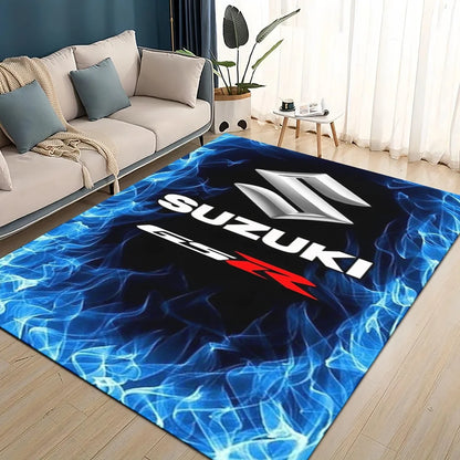 Suzuki Motorcycle Large Area Rug Carpet for Home Living Room Kids Bedroom Sofa Doormat Decor Non-slip Floor Mat Home Decoration