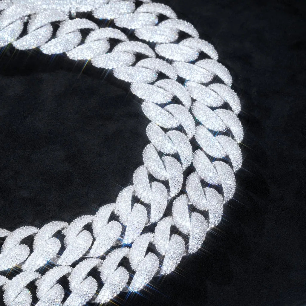Luxury Jewelry 24mm Diamond Chain Men Iced Out Bling CZ Silver/Gold Plated Rapper Hip Hop Thick Cuban Link Necklace Gift for Him