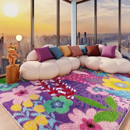 VIKAMA Carpet for Living Room Colorful Large Area Cartoon Bedroom Bedside Plush Rugs Cute IG Sofa Coffee Table Floor Mats