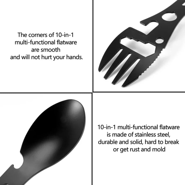 Outdoor Fork Spoon Versatile Outdoor Camping Tool Lightweight Fork Spoon Bottle Opener for Survival Tactical Utility for Easy