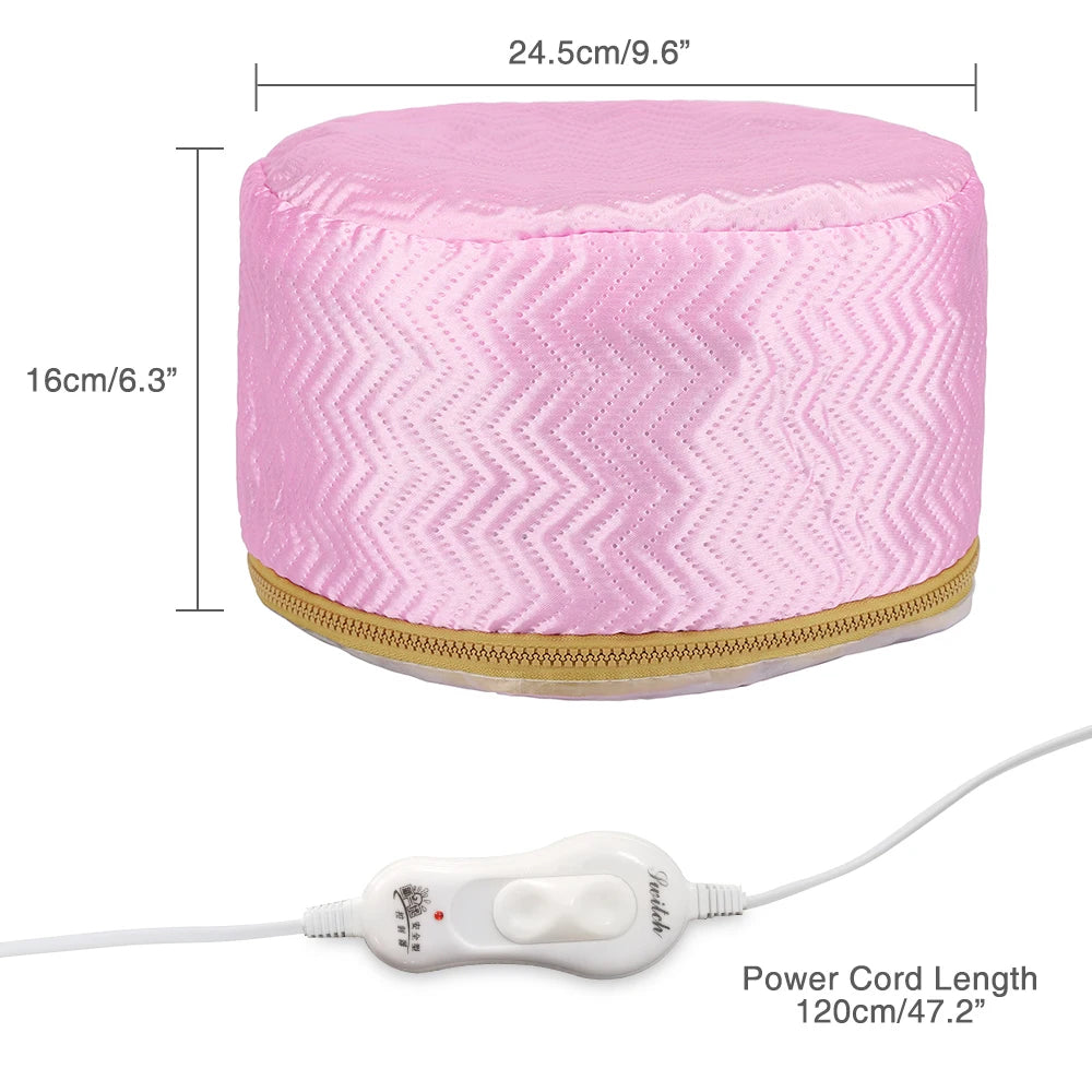 Hair Steamer Cap 220V Electric Heat Cap for Deep Conditioning Hot Oil Hair Mask Repair Damaged Hair Reduce Frizz Split Ends Home