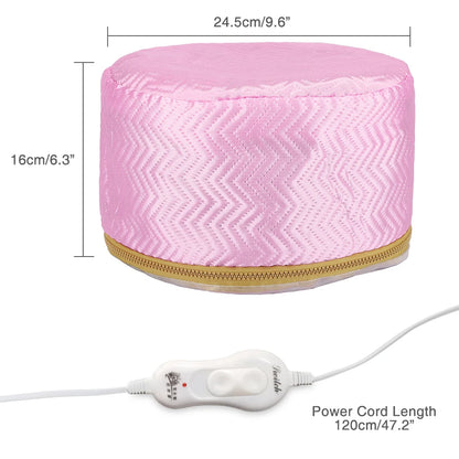 Hair Steamer Cap 220V Electric Heat Cap for Deep Conditioning Hot Oil Hair Mask Repair Damaged Hair Reduce Frizz Split Ends Home