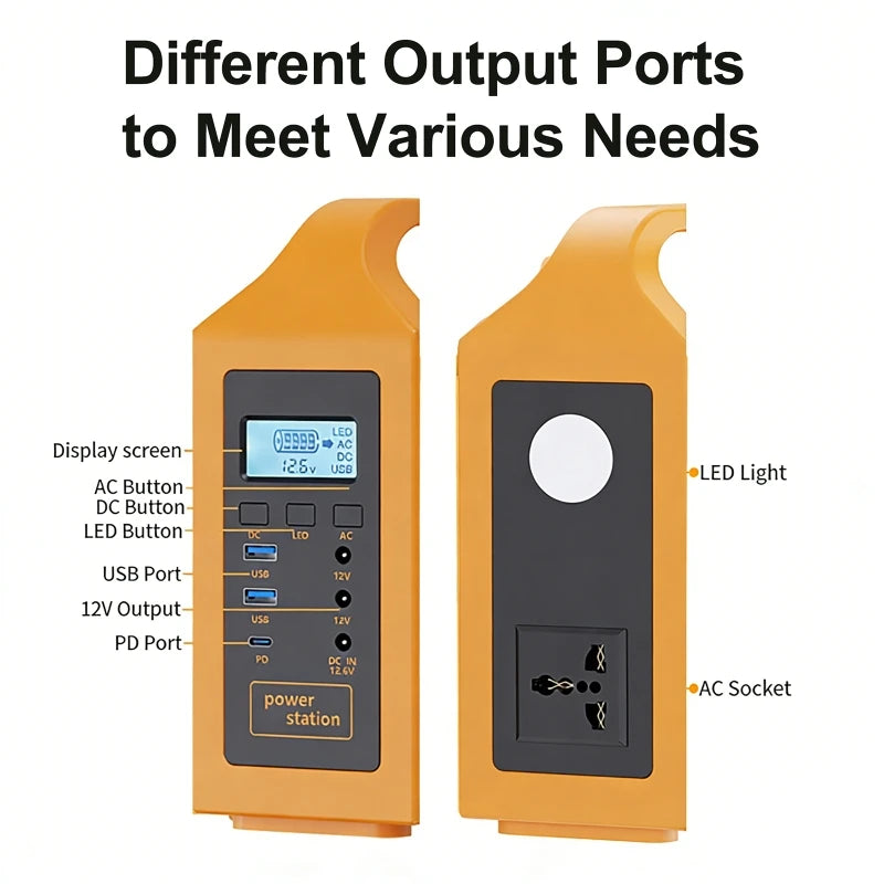 100W/150W Portable Solar Power Station with LED Light & Solar Panel 220V 110V Power Supply Solar Generator Outdoor Backup Power