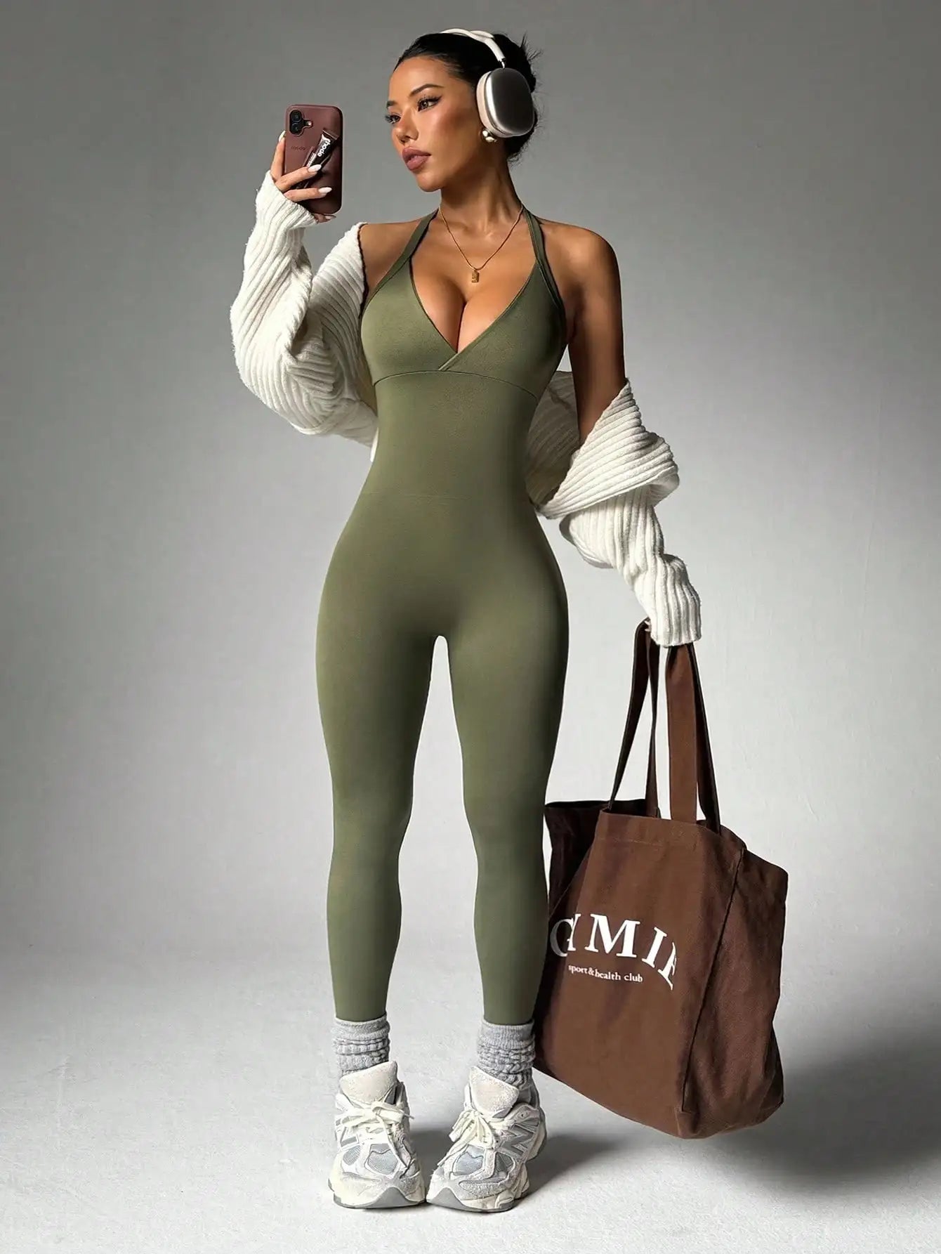 Solid Color High Elasticity Sports Overhead Sleeveless Backless Yoga Compression Leggings