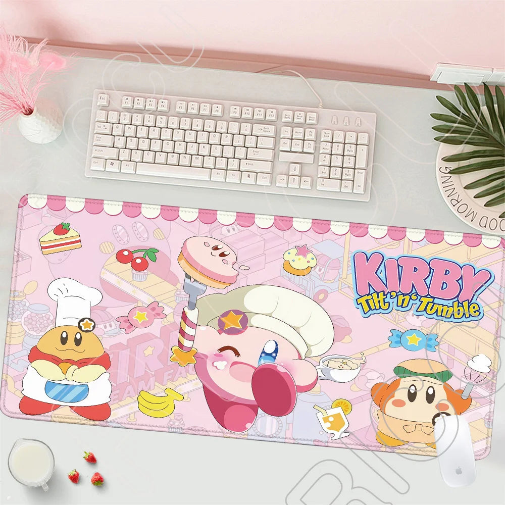 HD Printing Mouse Pad Laptop Extended protective Pad Computer Game Mousepad Cartoon K-Kirby PC Accessories Keyboard XXL Desk mat