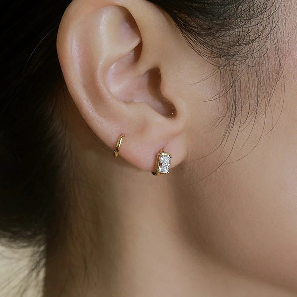 Aide 1PC 925 Sterling Silver INS Zircon Diamond Stud Earring Stud, Suitable For Women Daily Wear, Wedding Party, Valentine's Day