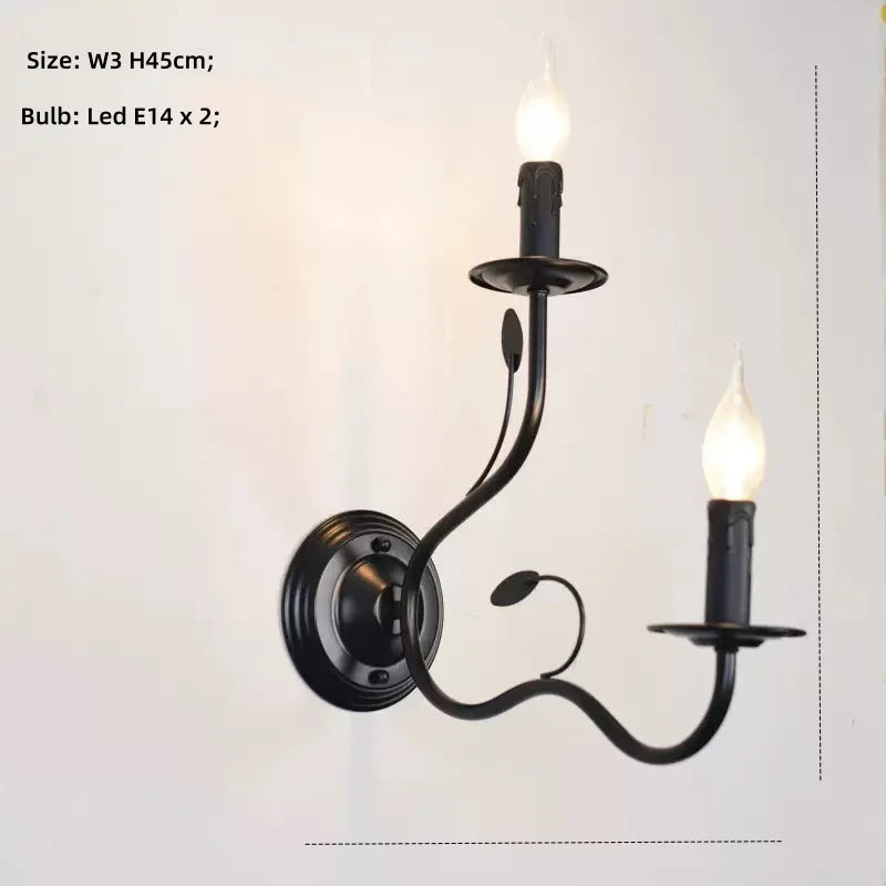 American Retro Cafe Pendant Light Dining Room Black Metal Ceiling Chandelier Industrial Candle E14 Chandelier Lighting
