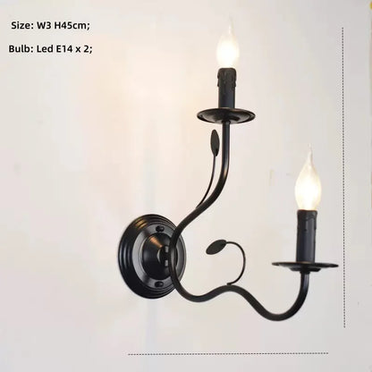 American Retro Cafe Pendant Light Dining Room Black Metal Ceiling Chandelier Industrial Candle E14 Chandelier Lighting
