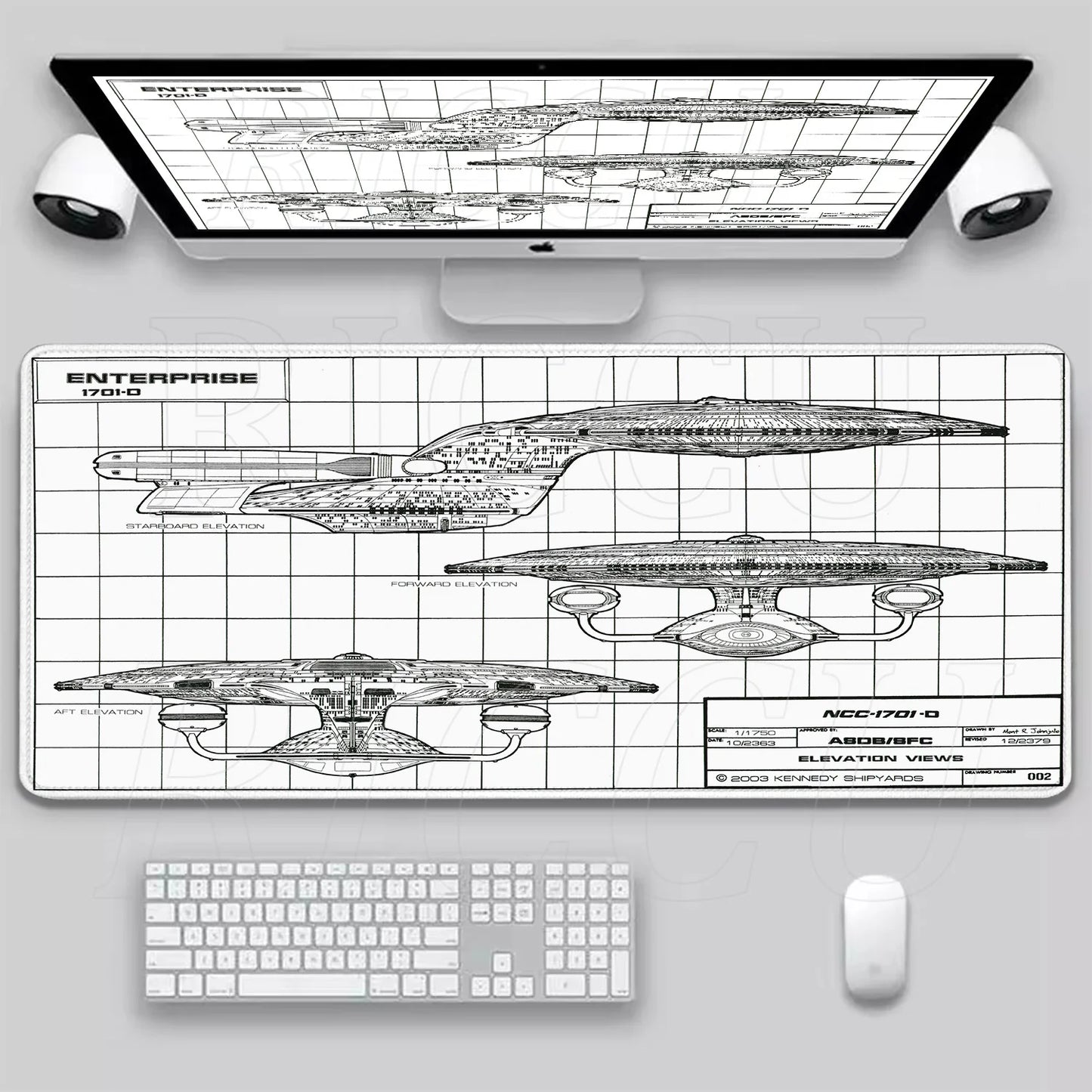 XXL HD print Game Mouse Pad Star Trek Office PC Accessories Keyboard Starship Blueprint Gamer Computer Cabinet Desk Mat carpet