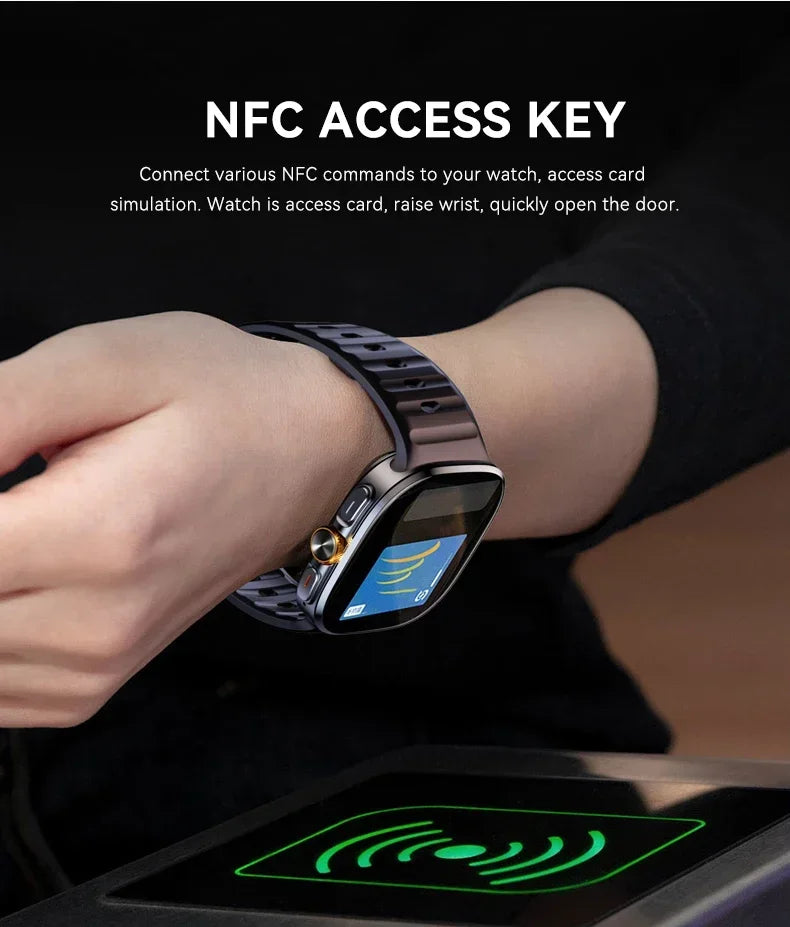 M99 5G Smartwatch: 2.4" AMOLED Screen, Rotating Camera, SIM & WiFi Support for Standalone Calls and Social Media.