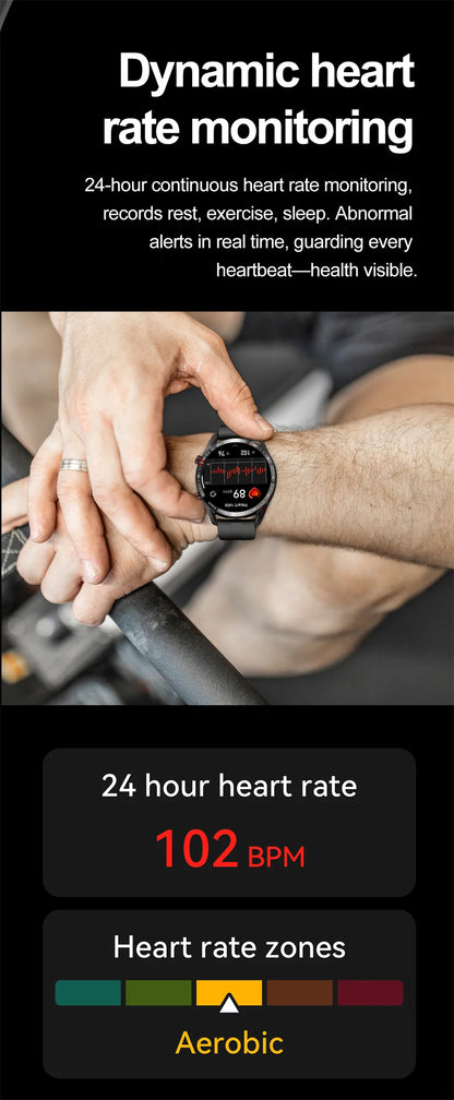 2025 New Business Smart Watch Men Bluetooth Call 1.53-inch AMOLED HD Display Multi-Sport Modes Heart Rate Monitor Smartwatch Man