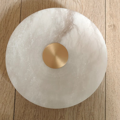 Simple LED round Natural Marble alabaster Ceiling Lamp Living Room Bedroom Corridor Circular Ultra-thin All-copper Wall Lamp