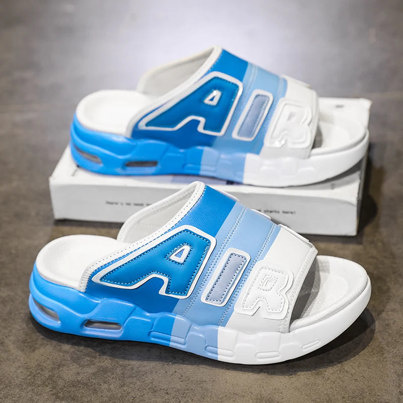 Summer Men Slippers Casual Sandals Platform Bubble Outdoor Beach Sandals Garden Shoes Male Comfortable Home Slides Loafers 39-47