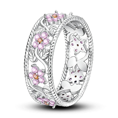LAZA 925 Sterling Silver Colorful Rings Sparking Zirconium Bowknot Moon Sun Original Ring For Women Anniversary Wedding Gifts