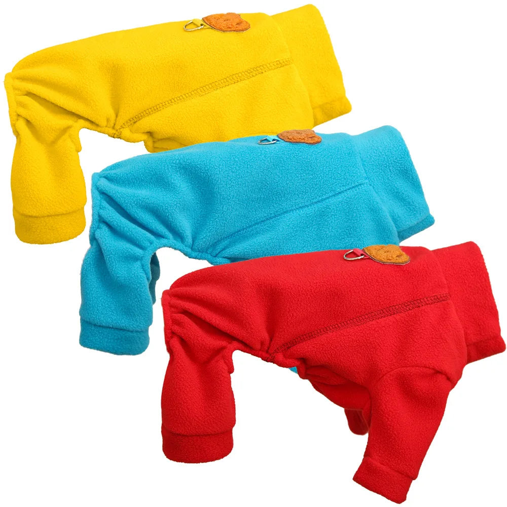 Fleece Dog Jumpsuit Pajamas Winter Dog Clothes Turtleneck Hoodie Costume Long Sleeve Bodysuit Pet Overalls Tracksuit Chiwawa XXL