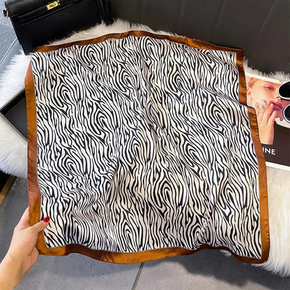 2025 New Paisley Print Silk Scarf for Women Square Hijab Soft Neck Tie Female Fashion Decoration Silk Headscarf 70*70cm Kerchief