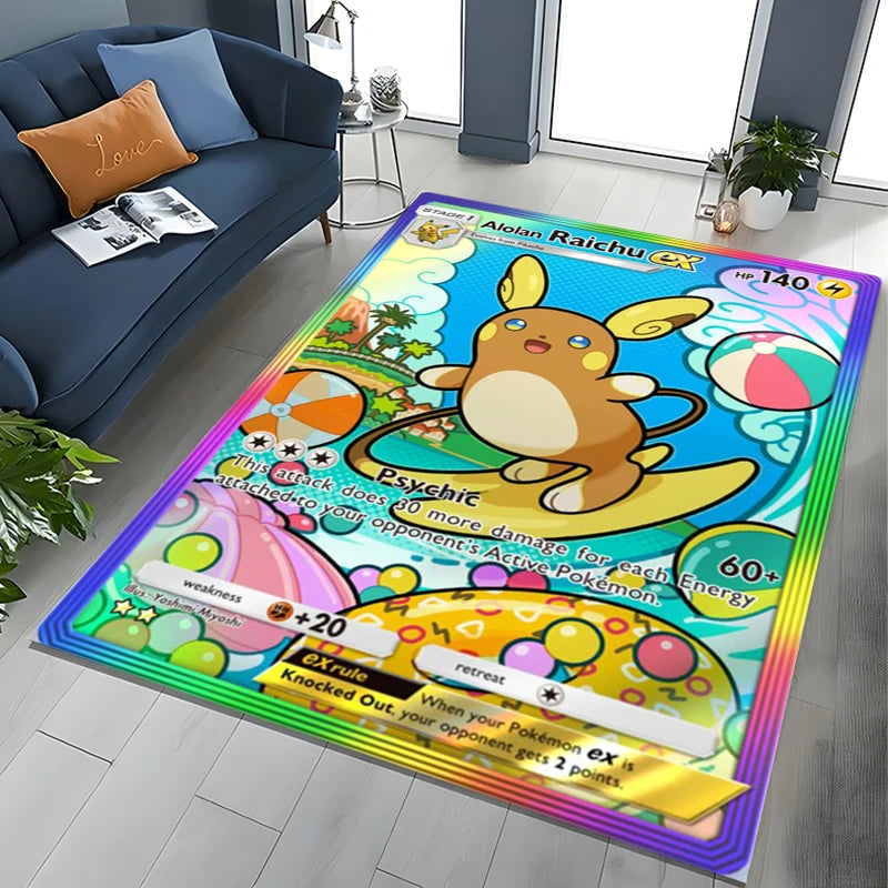 Japanese Anime Pokemon Card Area Carpet for Living Room Home Decor Sofa Table Kids Rug Non-slip Chair Lounge Floor Mat Potdemiel