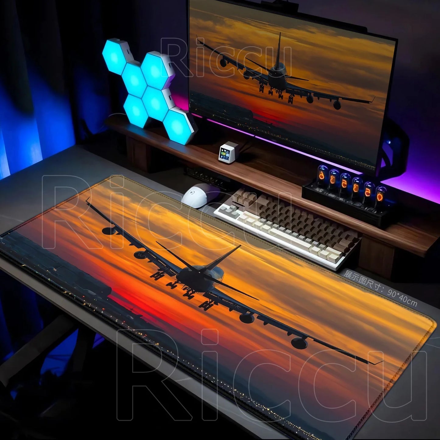 New Many Wallpaper Airplane Speedometer Mousepads Large 900x400mm Non-slip Mouse Pad Office Desk Mat Pc Gamer Table Mousepad XXL