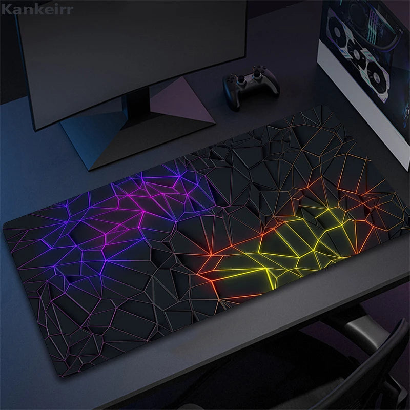 XXL 3D Cool Geometry Mouse Pad Large Computer Rug Office Table Mat 90x40cm Rubber Anti-slip Gaming Keyboard Mousepads Desk Pads