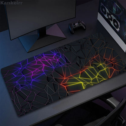 XXL 3D Cool Geometry Mouse Pad Large Computer Rug Office Table Mat 90x40cm Rubber Anti-slip Gaming Keyboard Mousepads Desk Pads